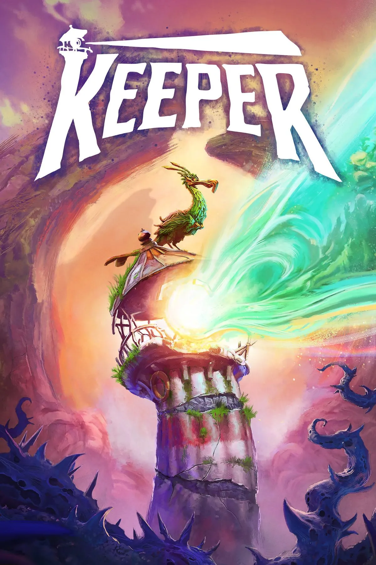 Bìa và hình ảnh quảng bá Keeper từ Double Fine