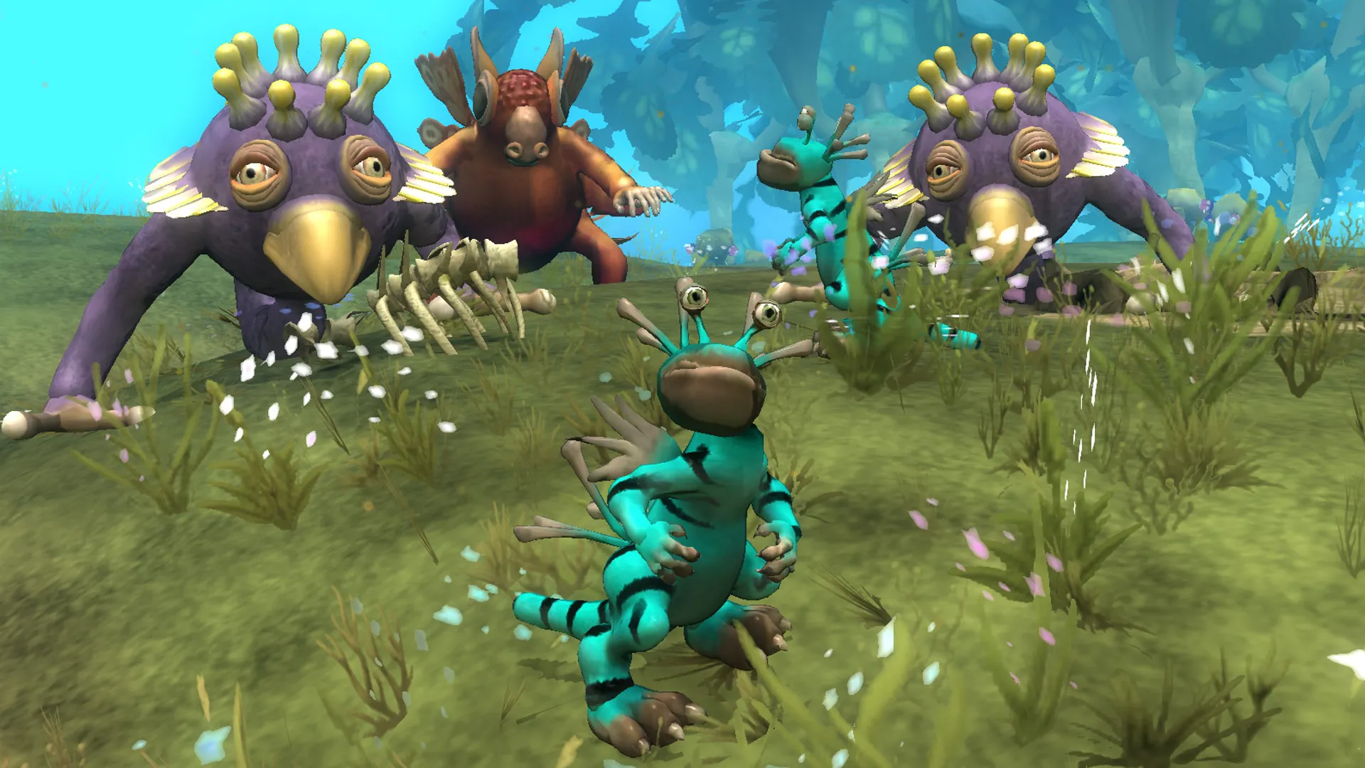 Các sinh vật trong Spore cho thấy tính năng tạo hình độc đáo, trái ngược với phần gameplay dạng civilization ở sau