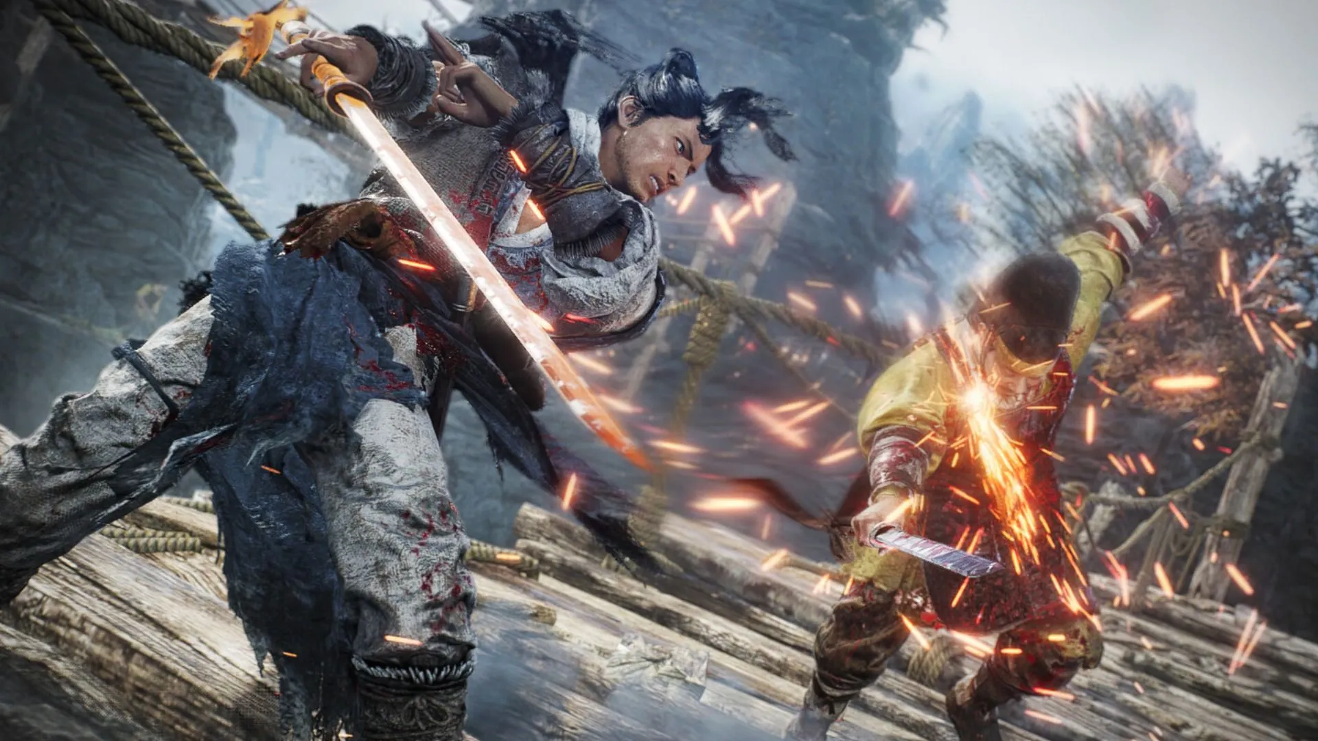 Cảnh boss Zhang Liang trong Wo Long: Fallen Dynasty, minh họa pha mở đầu khắc nghiệt và yêu cầu parry cao