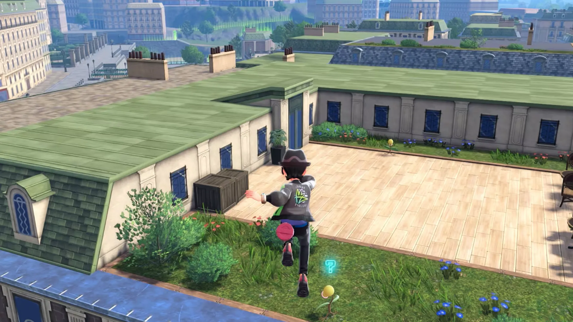 Cảnh nóc nhà trong Pokémon Legends: Z-A minh họa vị trí spawn và tương tác với Shiny Pokémon