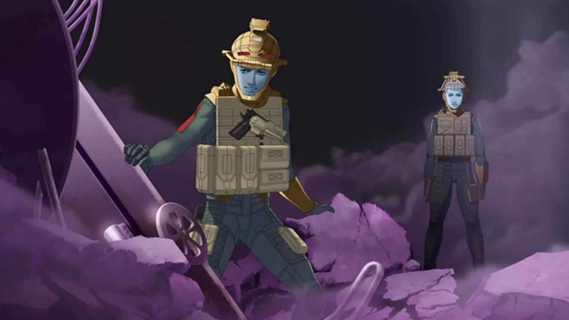 Cảnh Schwarzwelt và đội quân trong Strange Journey Redux