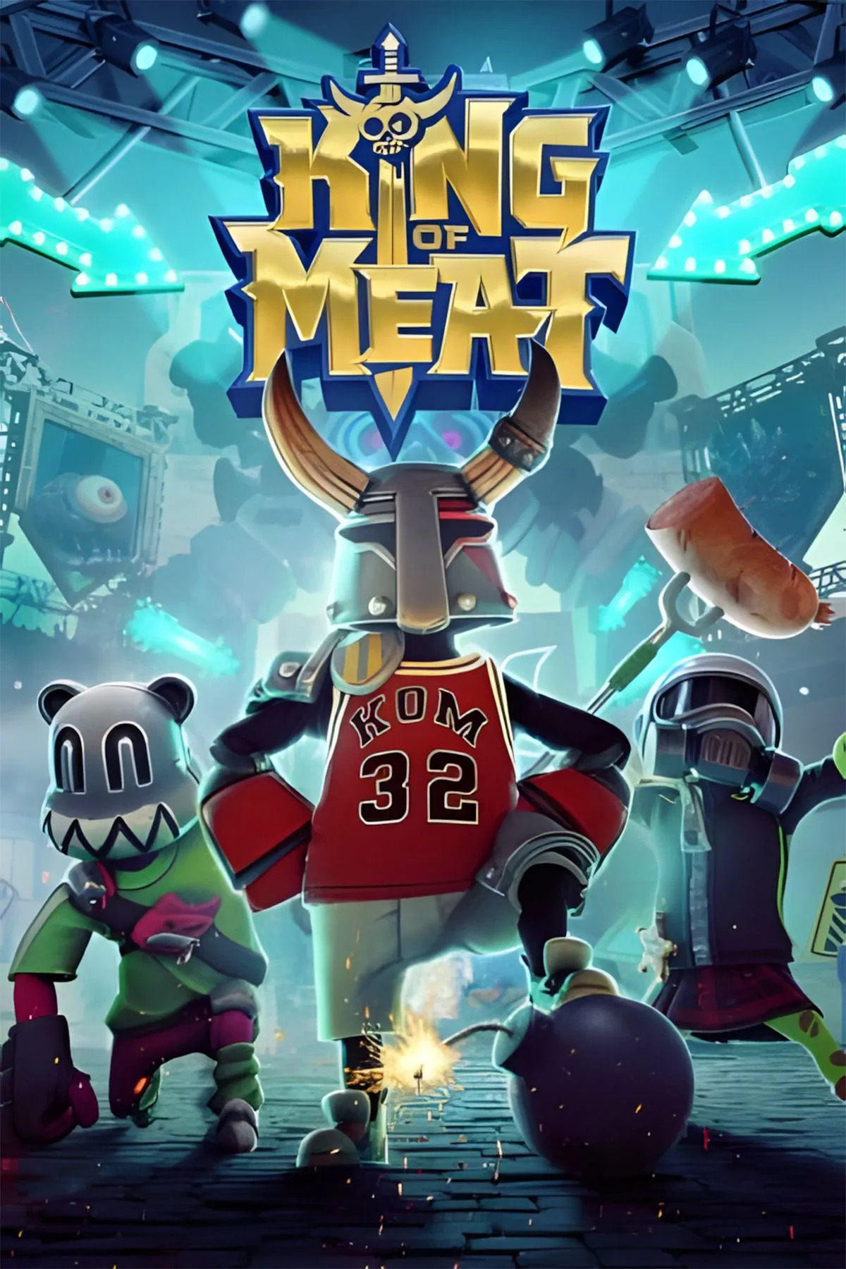 Giao diện tạo dungeon và hệ thống trang phục trong King of Meat, thể hiện lưới tạo nội dung và khả năng tùy biến trang phục