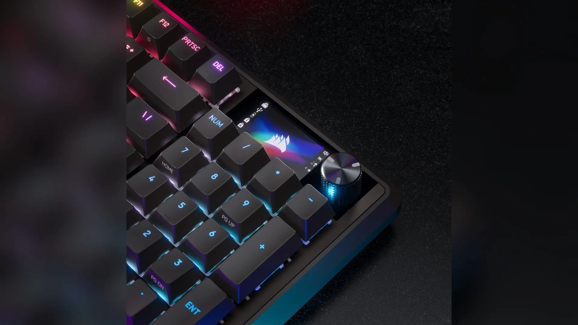 Góc nhìn phía trước VANGUARD PRO 96: rotary knob và G Keys