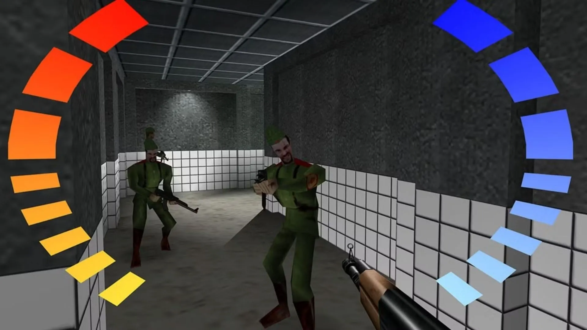 GoldenEye 007 trên N64 — bối cảnh FPS địa hình, minh họa sự thay đổi của multiplayer địa phương