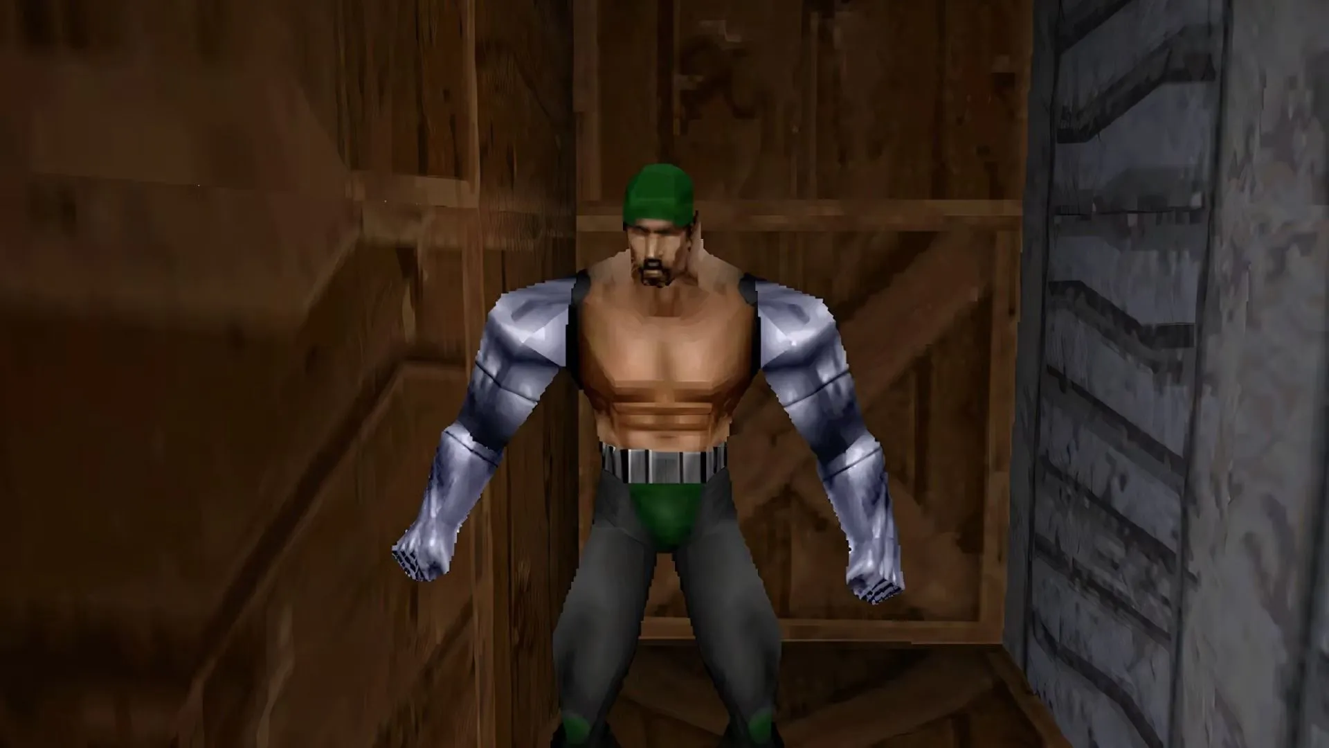 Hình chụp Mortal Kombat: Special Forces với nhân vật Jax trong cảnh đánh tay đôi, nhấn yếu tố bạo lực hoạt hình