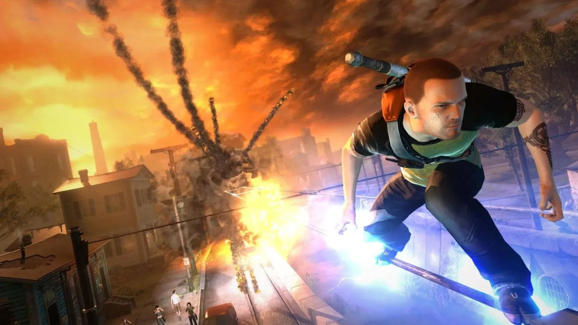 Hình minh họa Cole MacGrath và quyết định đạo đức trong inFAMOUS 2