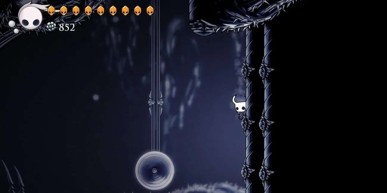 Hollow Knight - Path of Pain, nhân vật treo tường và chuỗi nhảy chính xác cao trong môi trường tối