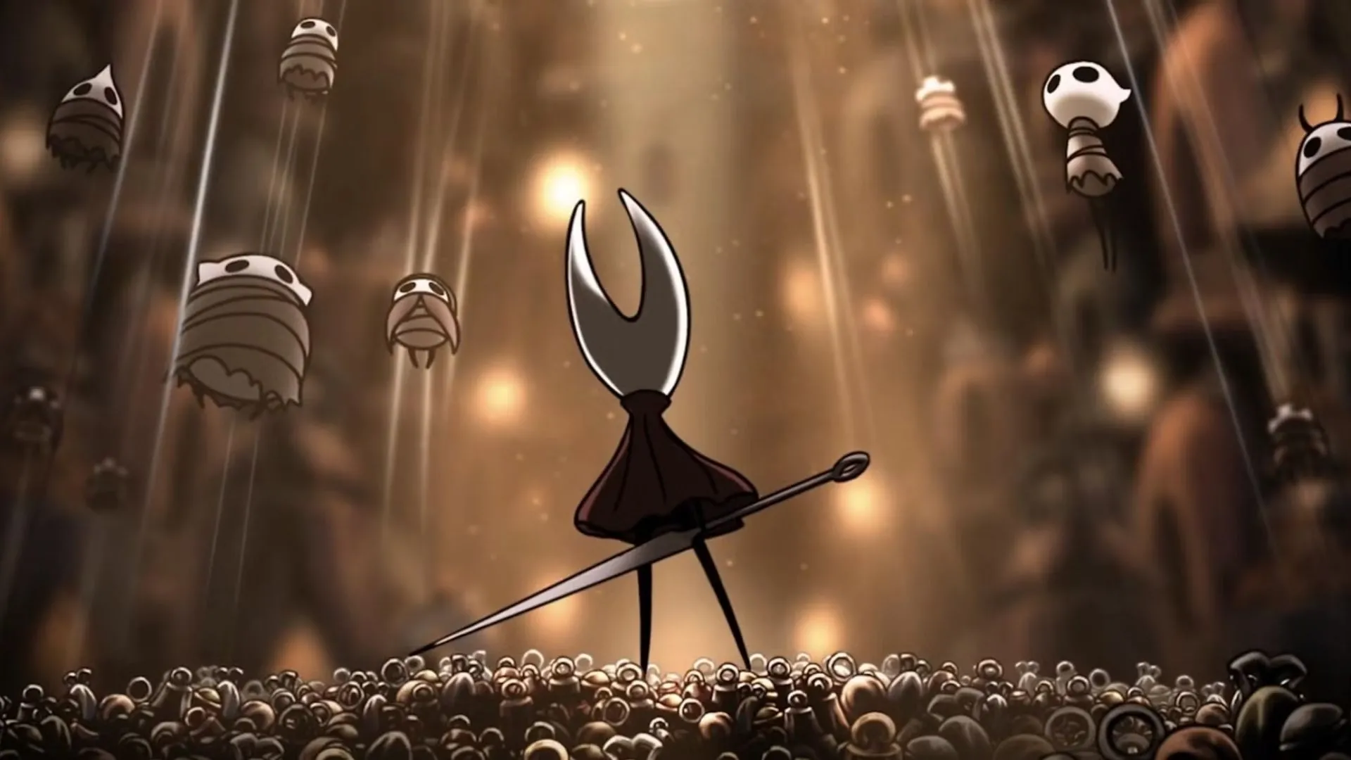 Hollow Knight: Silksong cảnh platforming và combat kết hợp, minh họa độ khó khi kết hợp nhảy né và tấn công