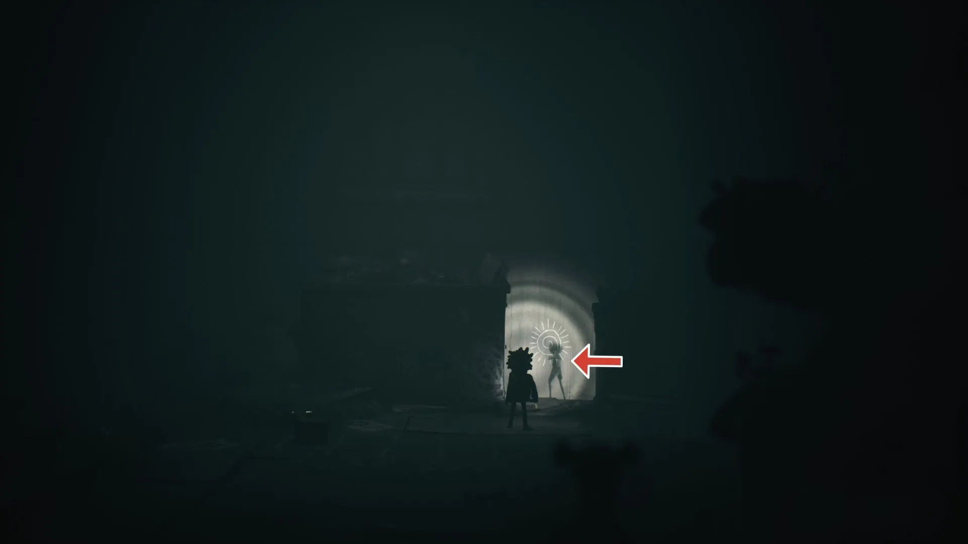 Hồn ma #2 vẽ trên tường giữa thùng rác và thùng chứa, nằm dọc hành lang sau phần pipe platform