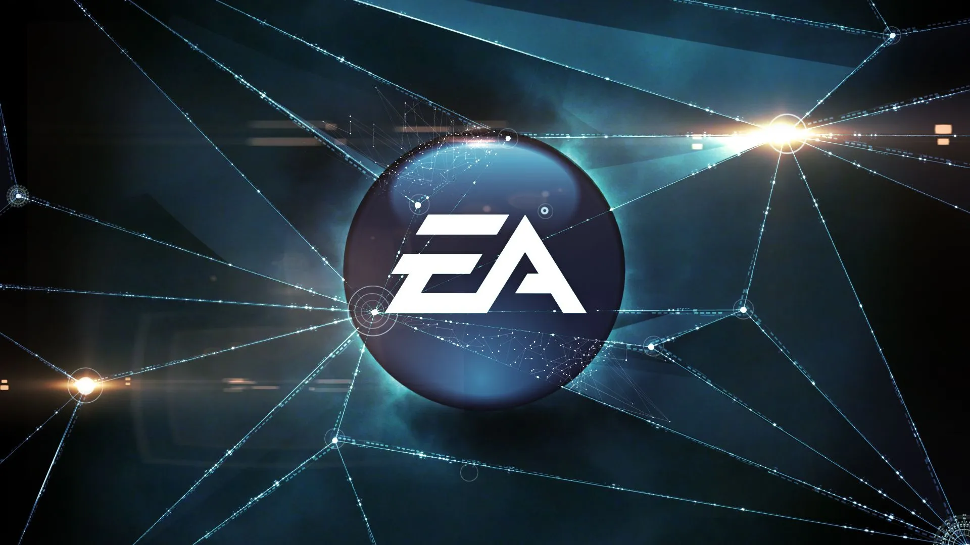 Logo Electronic Arts trên nền trắng, biểu tượng công ty phát triển trò chơi và đề cập tới AI sinh tạo