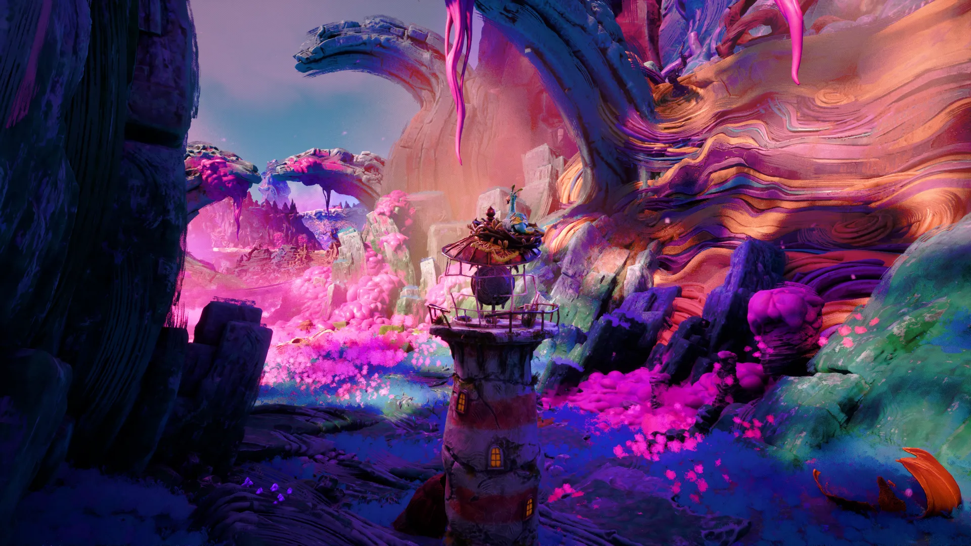 Môi trường họa sĩ của Keeper: phong cách siêu thực, brushstroke và thiết kế biome độc đáo