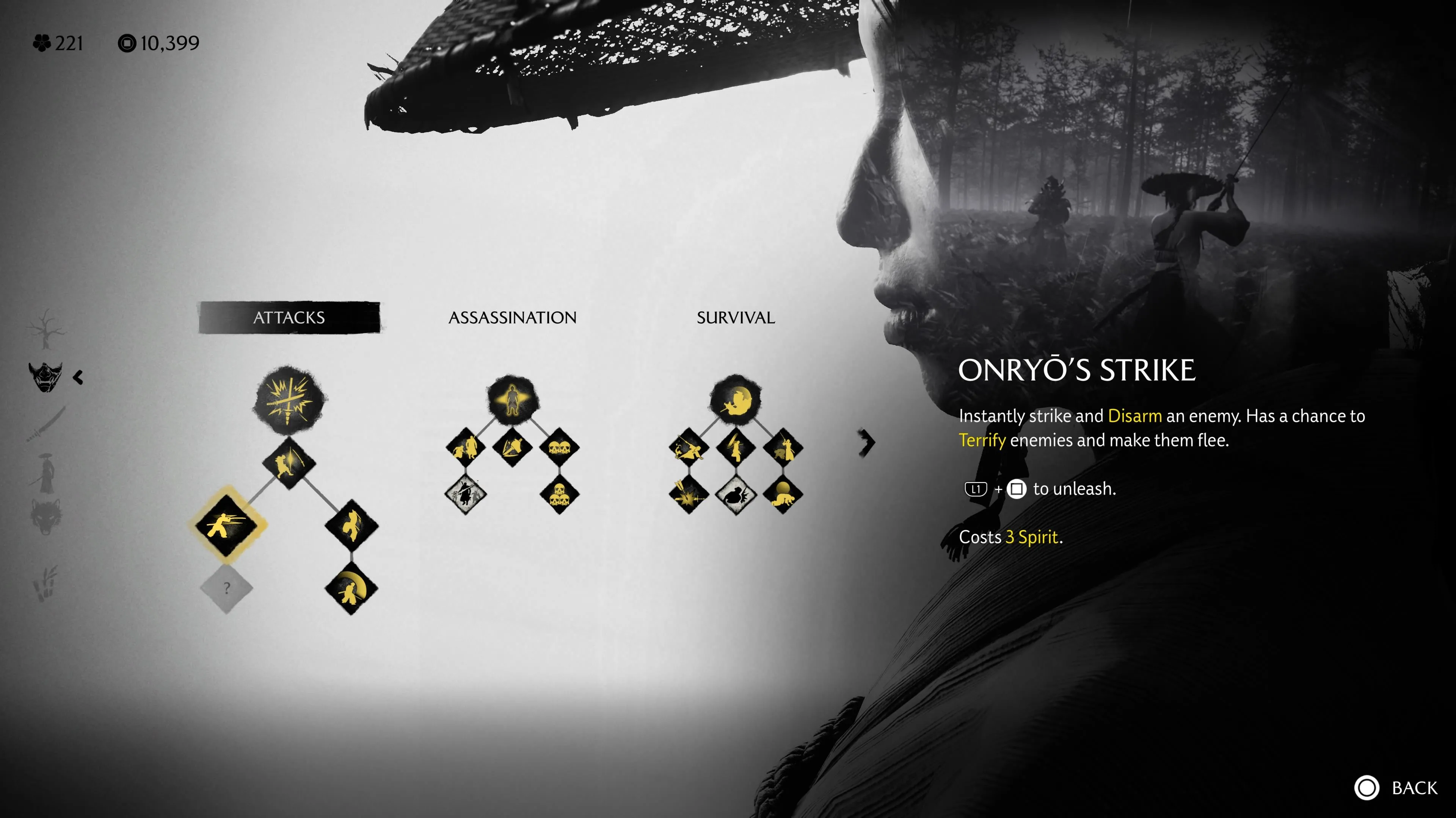 Onryo's Strike gây hoảng sợ và tước vũ khí trong Ghost of Yotei
